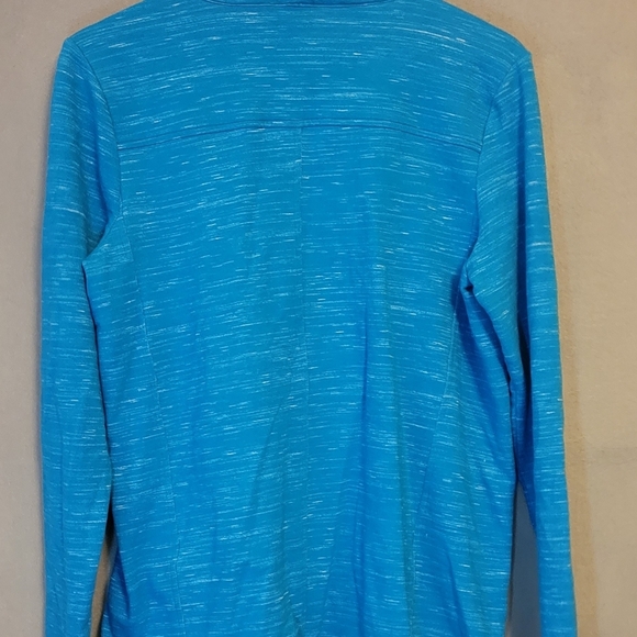 Lucky Lotus Blue Women's Asymmetrical Zip Jacket. Size L - Picture 3 of 5